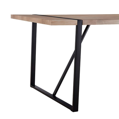 Modern Rustic Industrial Dining Table With Tabletop And Metal Legs For 4 6 Person - Wood