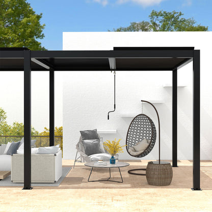 10 x 19 Ft Louver Pergola Frame & Louvers - Black