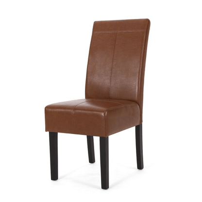 Pertica - Dining Chair With T - Stitch Design (Set of 2) - Light Brown
