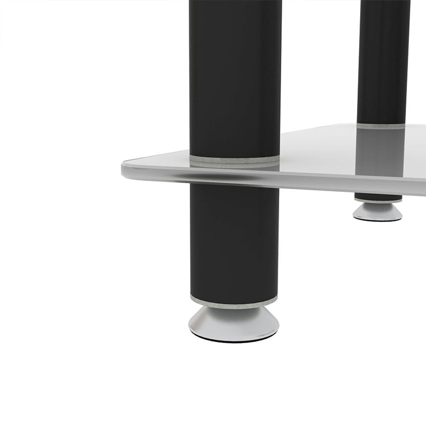 Side Table, 2 Tier Space End Table, Modern Night Stand, Sofa Table, Side Table With Storage Shelve - White / Black
