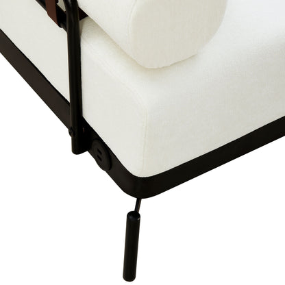 Modern Loveseat Sofa 59" Couch With Flexible USB Ports, Unique Cylindrical Armrests - Beige