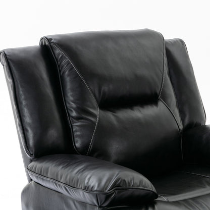 360ÔøΩÔøΩ Swivel And Rocking Home Theater Recliner Manual Recliner Chair With A Led Light Strip For Living Room - Black