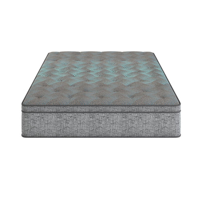 Comfort Care - 12" Queen Hybrid Euro Top Mattress Plush Comfort - Gray / Blue