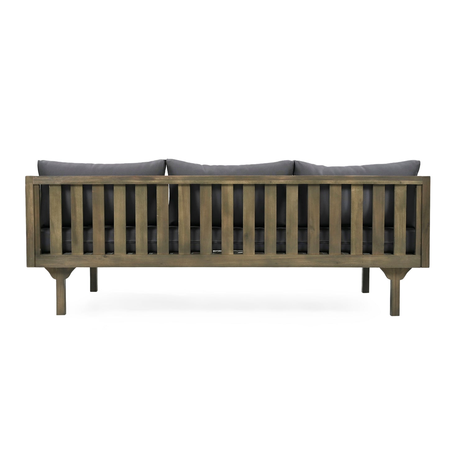 Claremont - 3 Seater Daybed With Slat Paneling And Water Resistant Cushions - Gray