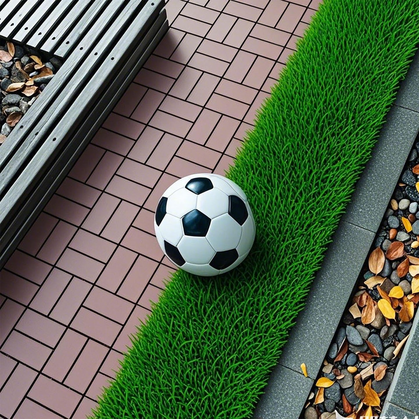 Plastic Interlocking Deck Tiles 44 Pack Patio Deck Tiles Waterproof Outdoor Use - Brown