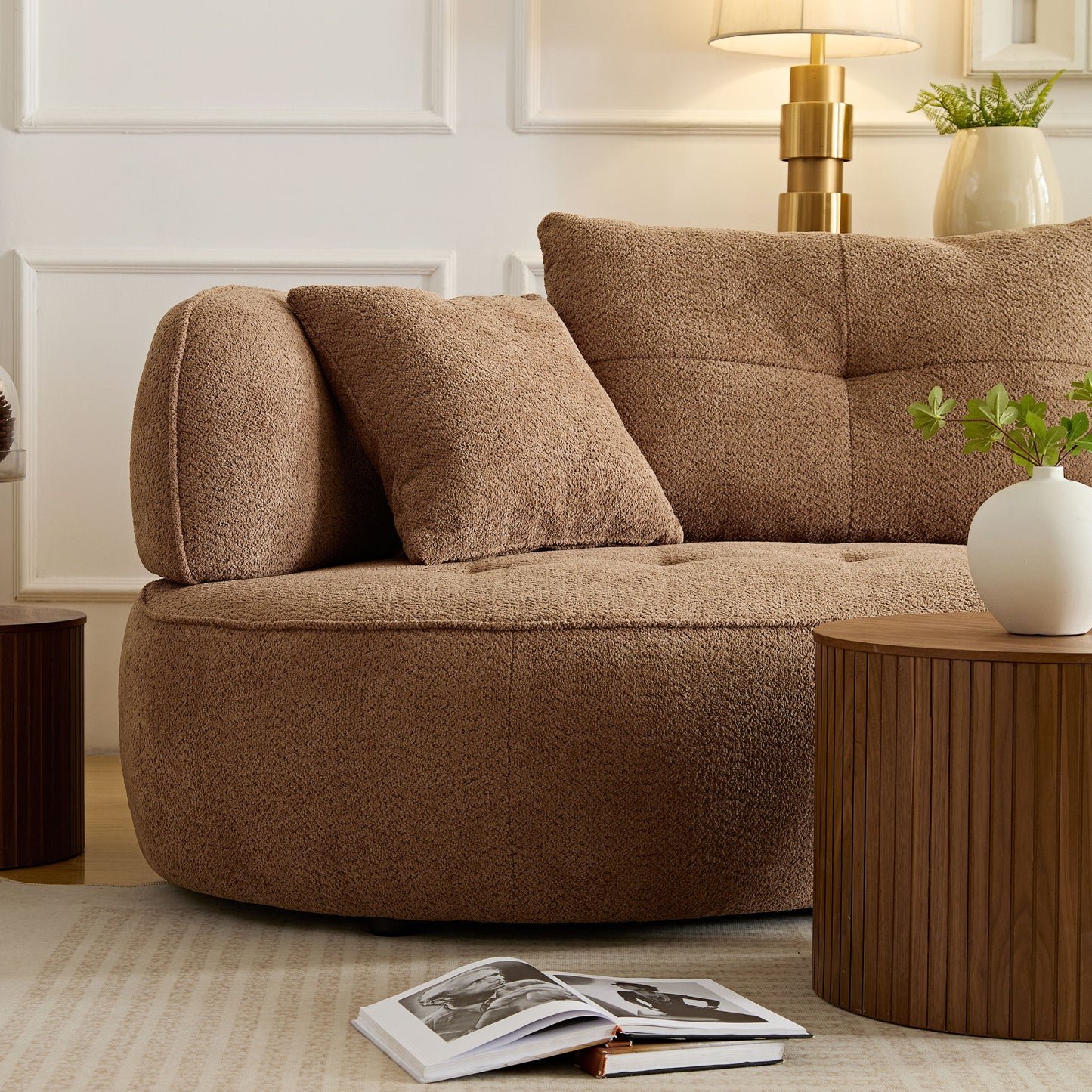 Modular Sofa, Durable Fabric, Solid Wood Frame, High Density Sponge Padding, Seating For 4 - Camel