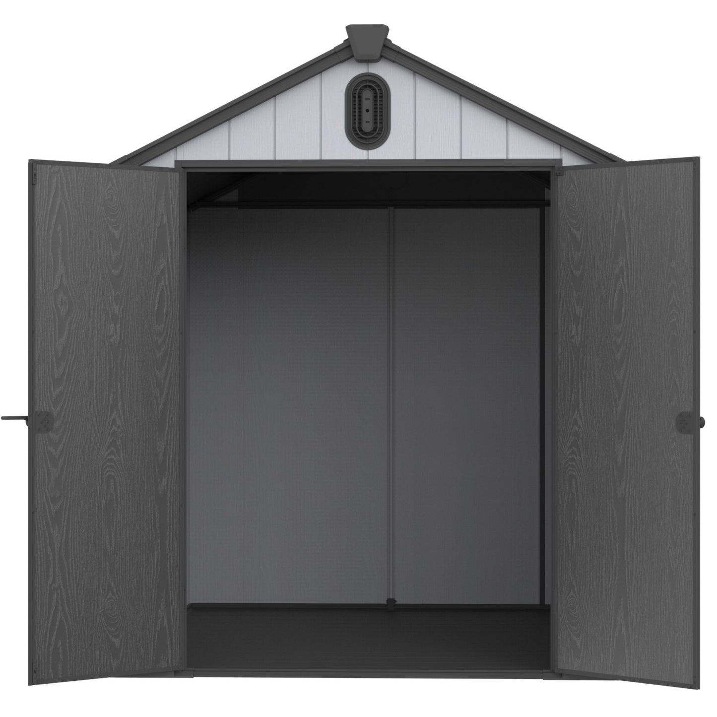 Xwt012 Plastic Storage Shed For Backyard Garden Big Spire Tool Storage - Black / Gray