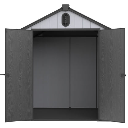 Xwt012 Plastic Storage Shed For Backyard Garden Big Spire Tool Storage - Black / Gray