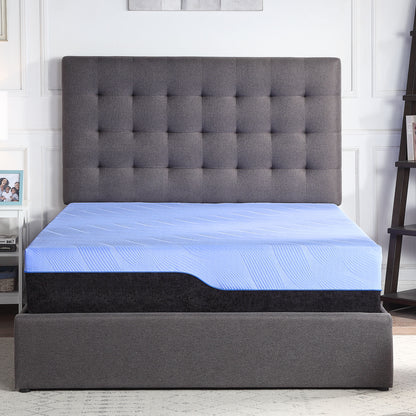 Refresh - 12" King Size Hybrid Cooling Fast Responding Latex Foam And Coil Mattress - Blue