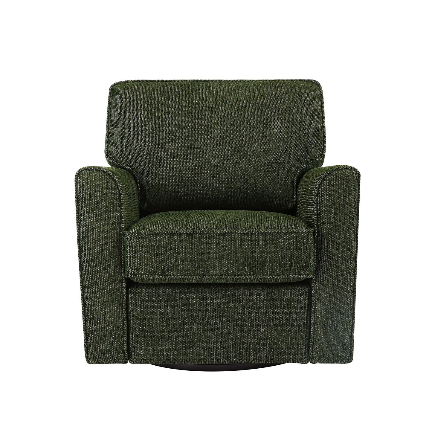 360ÔøΩÔøΩ Swivel Chair Accent Barrel Armchair With Side Pockets, Chenille Upholstery, Compact Size - Green
