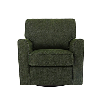 360ÔøΩÔøΩ Swivel Chair Accent Barrel Armchair With Side Pockets, Chenille Upholstery, Compact Size - Green