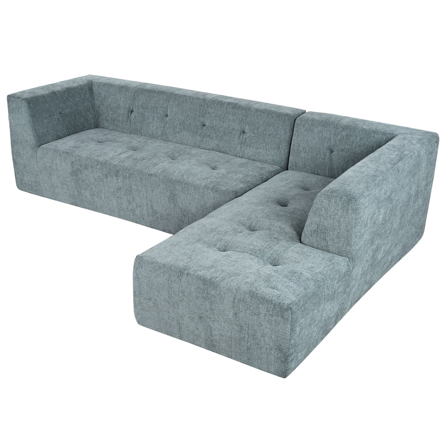 Modular Combination Living Room Sofa Set, Modern Minimalist Sofa, Living Room Upholstered Sofa Bed, Bedroom, 2 Pieces Computer Free Combination, L - Shaped - Light Gray