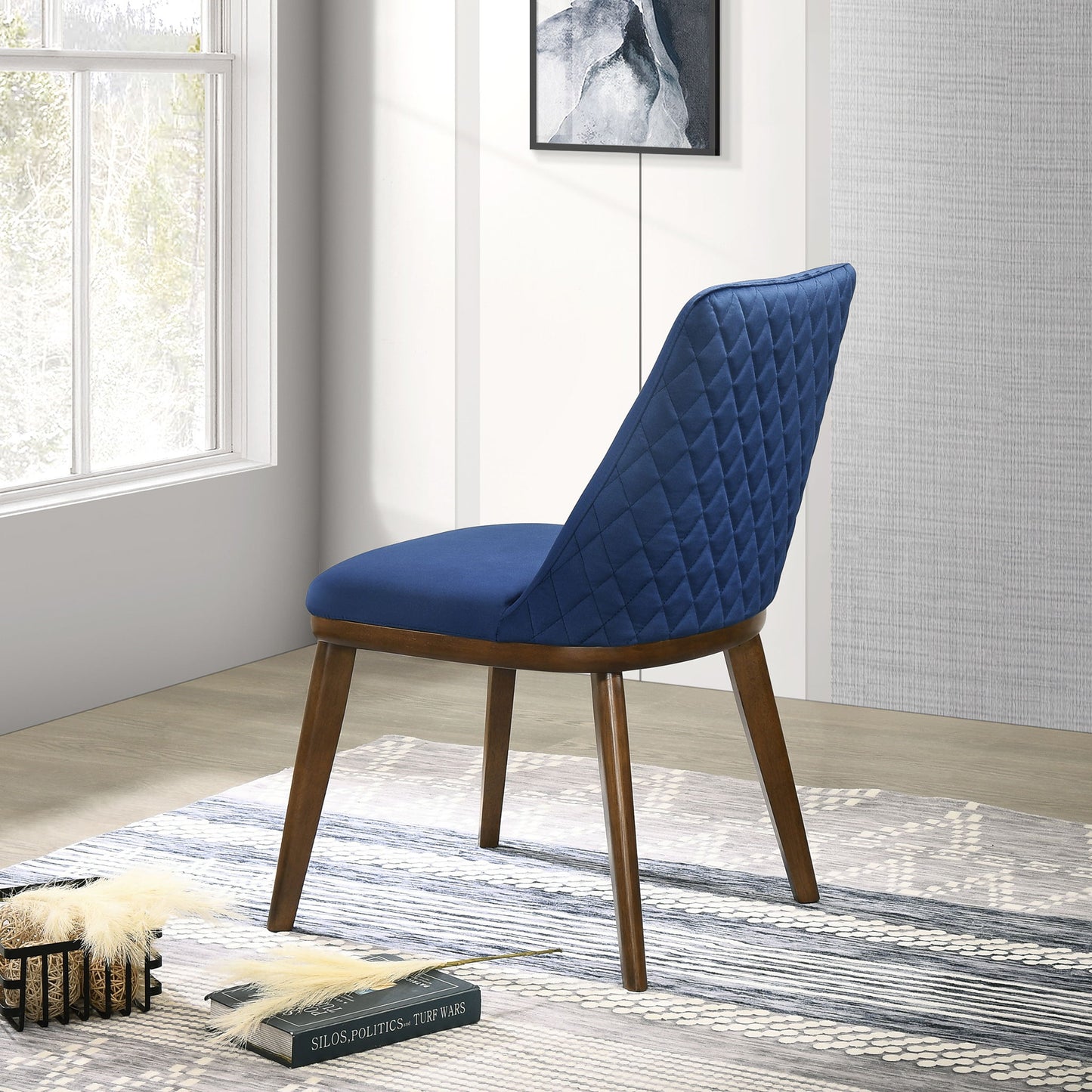Clove - Dining Chair (Set of 2) - Brown / Navy Blue