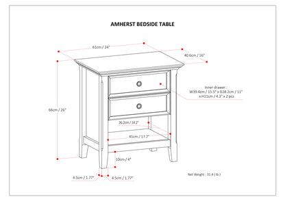 Amherst - Bedside Table - White