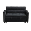 Maeve - Velvet Convertible Sleeper Loveseat With Tufting and Side Pocket - Black