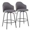 Ahoy - Contemporary Fixed Height Counter Stool (Set of 2) - Black / Gray