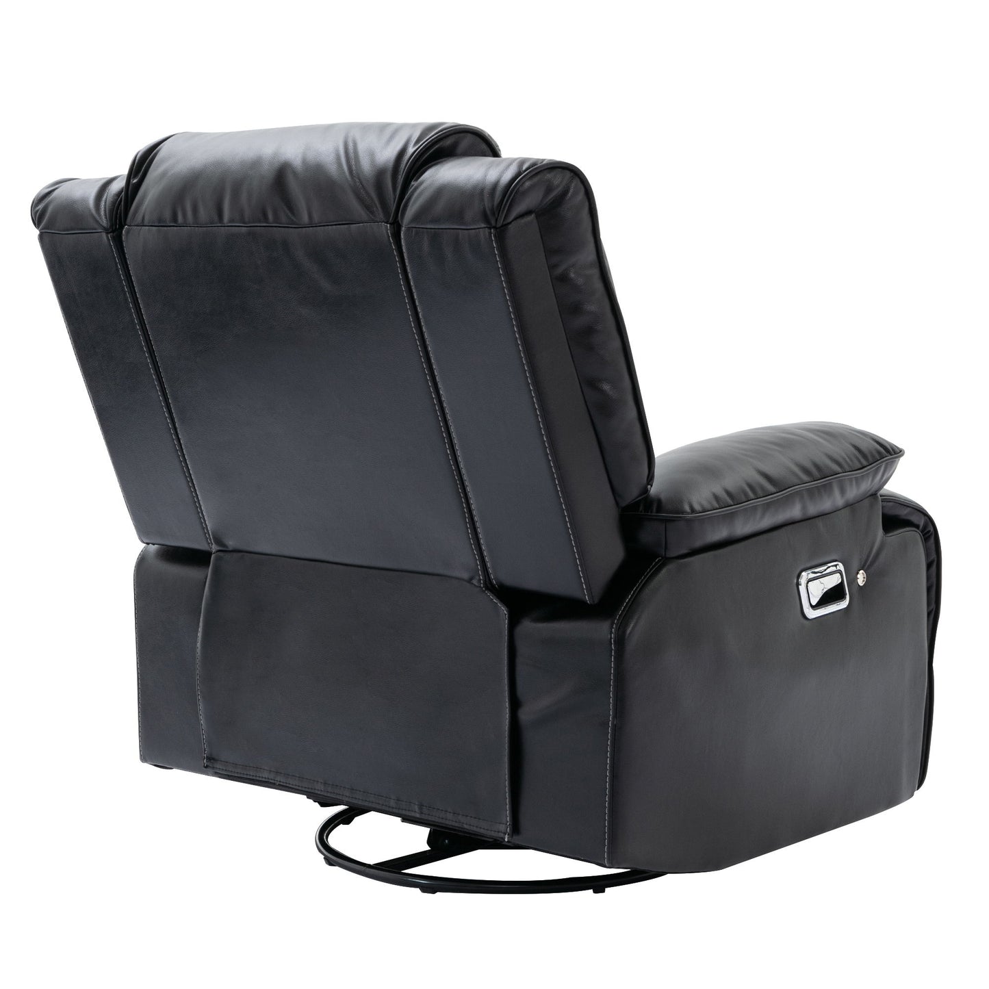 360ÔøΩÔøΩ Swivel And Rocking Home Theater Recliner Manual Recliner Chair With A Led Light Strip For Living Room - Black