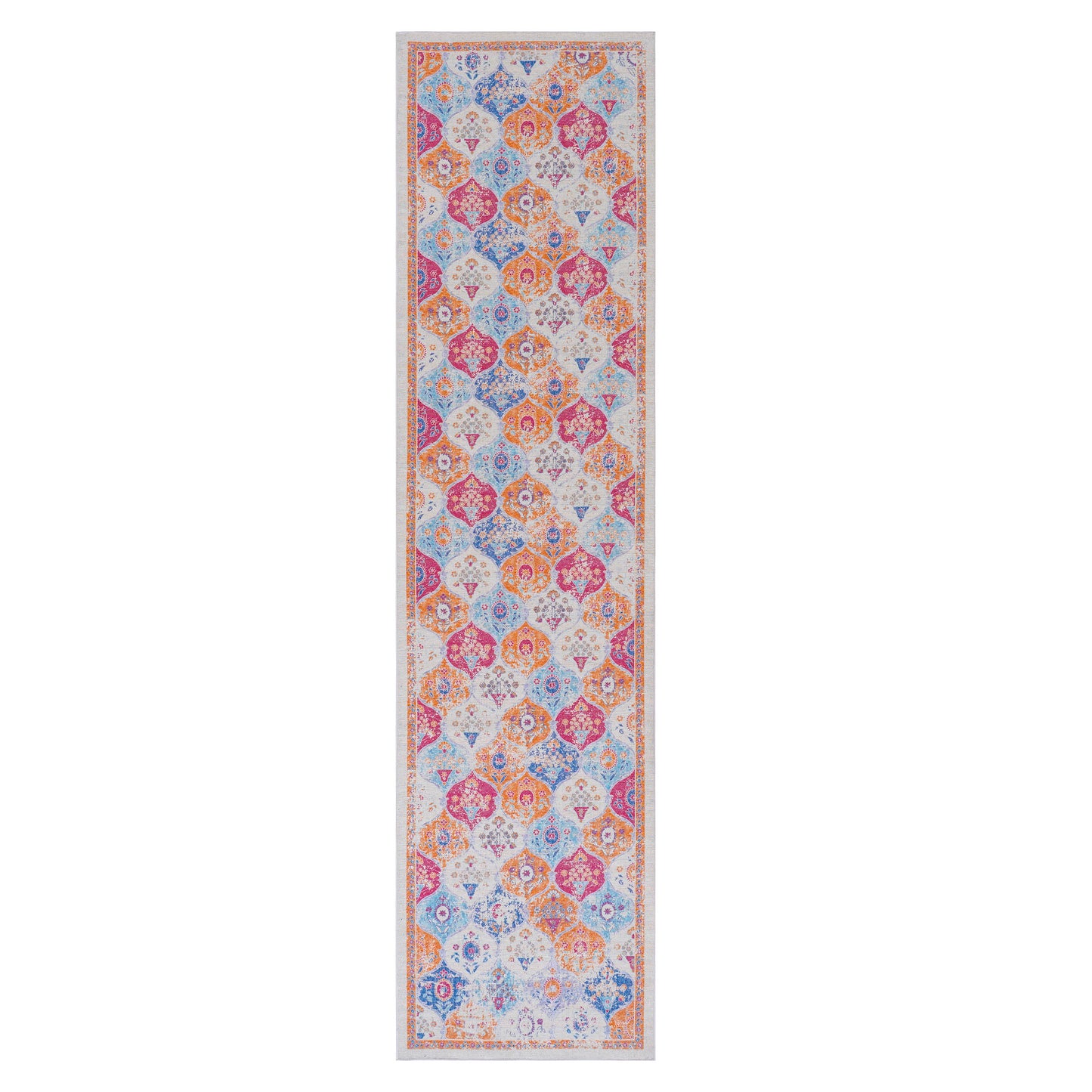 Maval - 2'6'' X 10' Washable Runner Rug - Cream