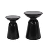 Serenita - Outdoor Iron Side Tables With Flared Design, (Set of 2) - Black