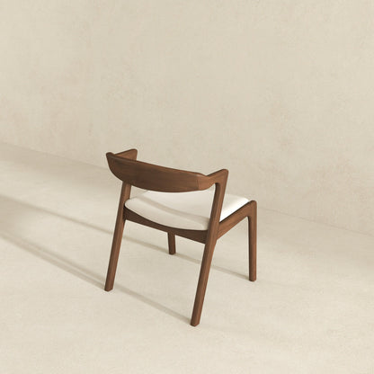 Dakota - Velvet Dining Chair (Set of 2) - Cream White / Dark Brown