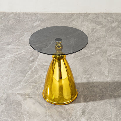 Modern Living Room Coffee Table With Tempered Glass Carbon Steel - Gold