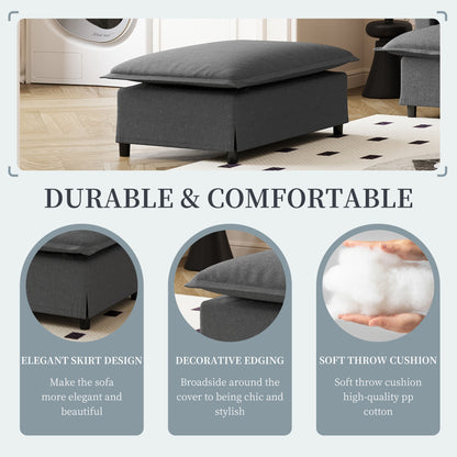 Ottoman Module For Modular Sectional Sofa Wide Seat - Gray