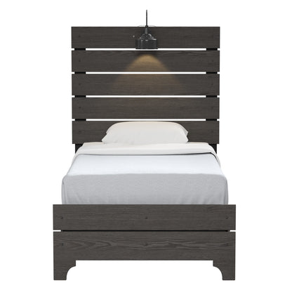 Junipe - Twin Bed With Lights - Brown