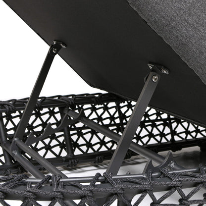 Willow - Sunbrella Upholstered Patio Lounger - Graphite Gray / Black