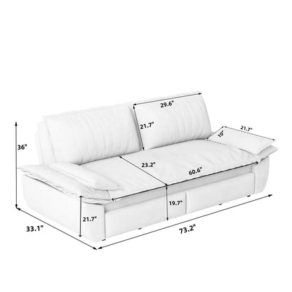 Queen Pull Out Sofa Bed, 3 In 1 Convertible Sleeper Sofa Multifunctional Velvet Loveseat Bed - Beige