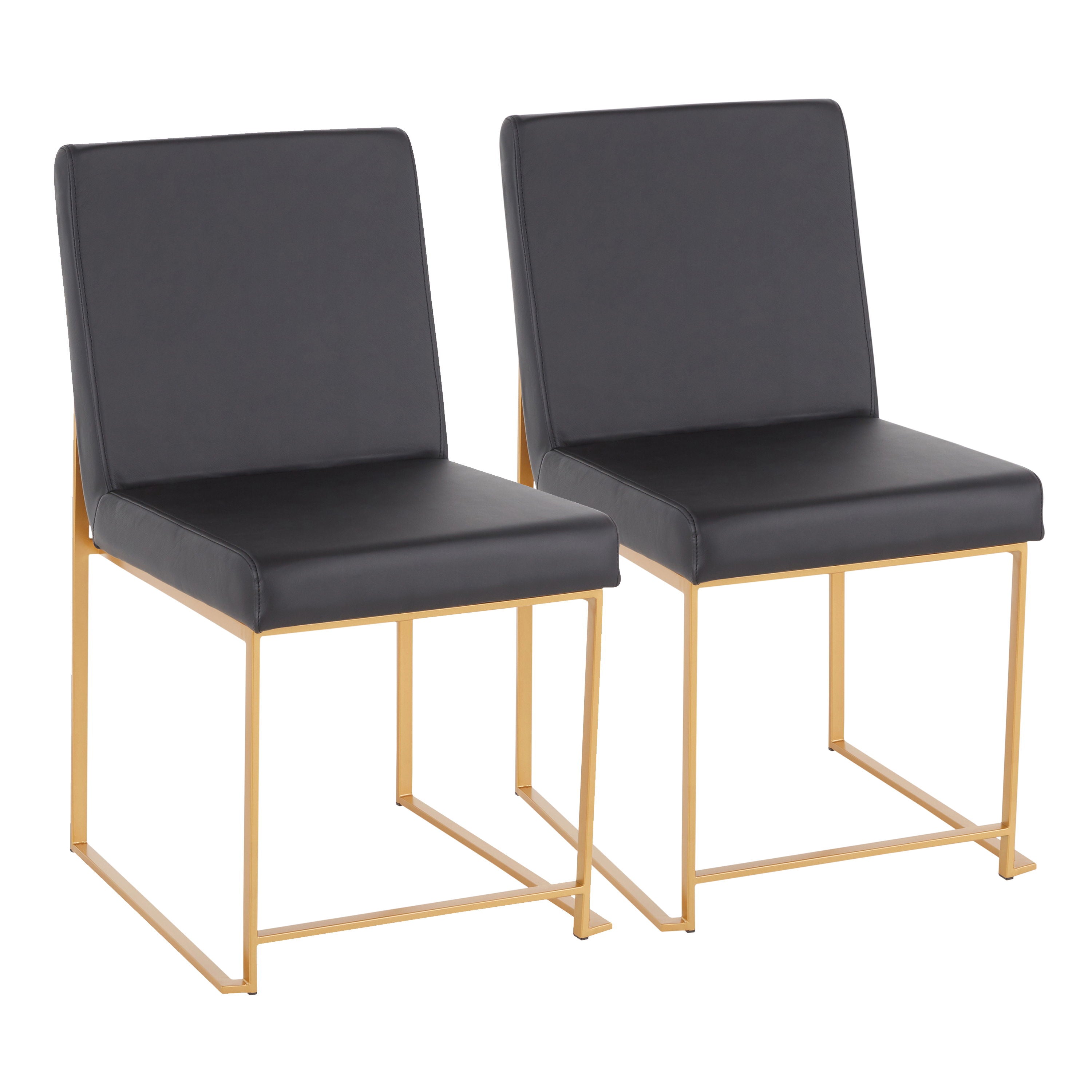 Fuji - Contemporary High Back Dining Chair (Set of 2) - Gold / Black