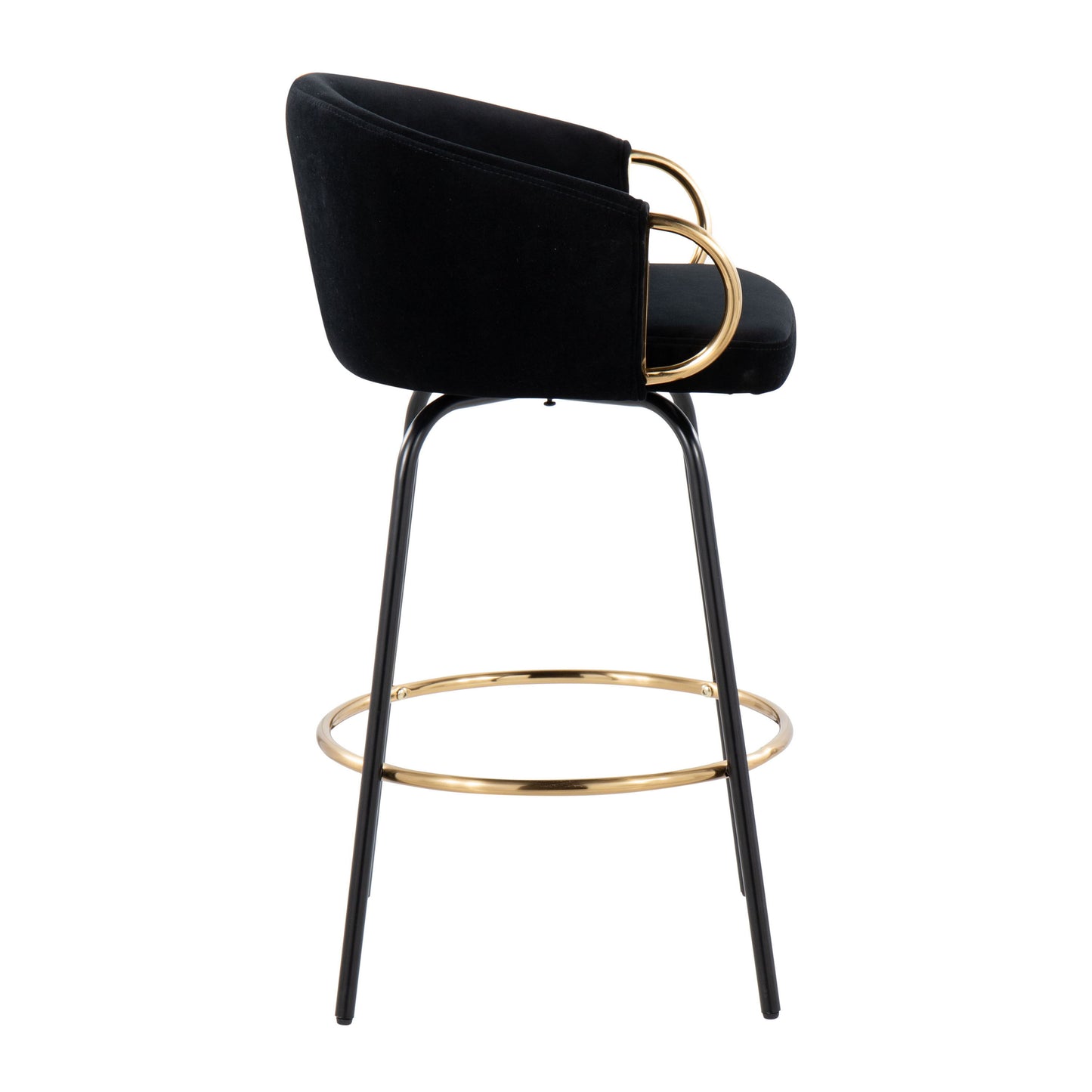Claire - Contemporary / Glam Counter Stool (Set of 2) - Black / Gold