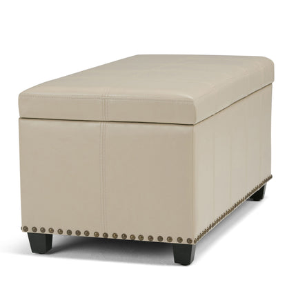 Amelia - Storage Ottoman Bench - Satin Cream