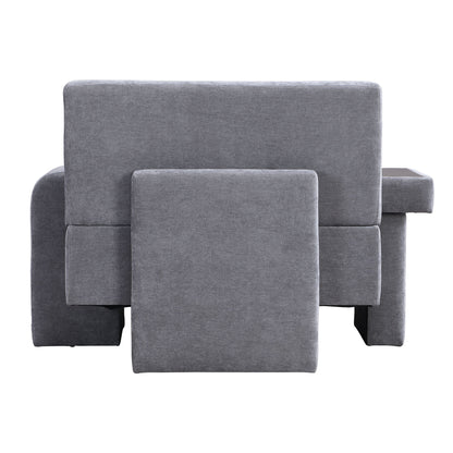 Modern Oversized Armchair, Wide Mid-Century Chair With Pillow Upholstered, Sturdy Wood Frame & Soft Cushion For Living Room - Gray
