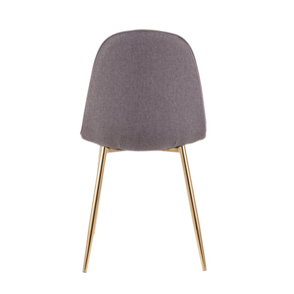 Pebble - Contemporary Chair (Set of 2) - Gold / Charcoal