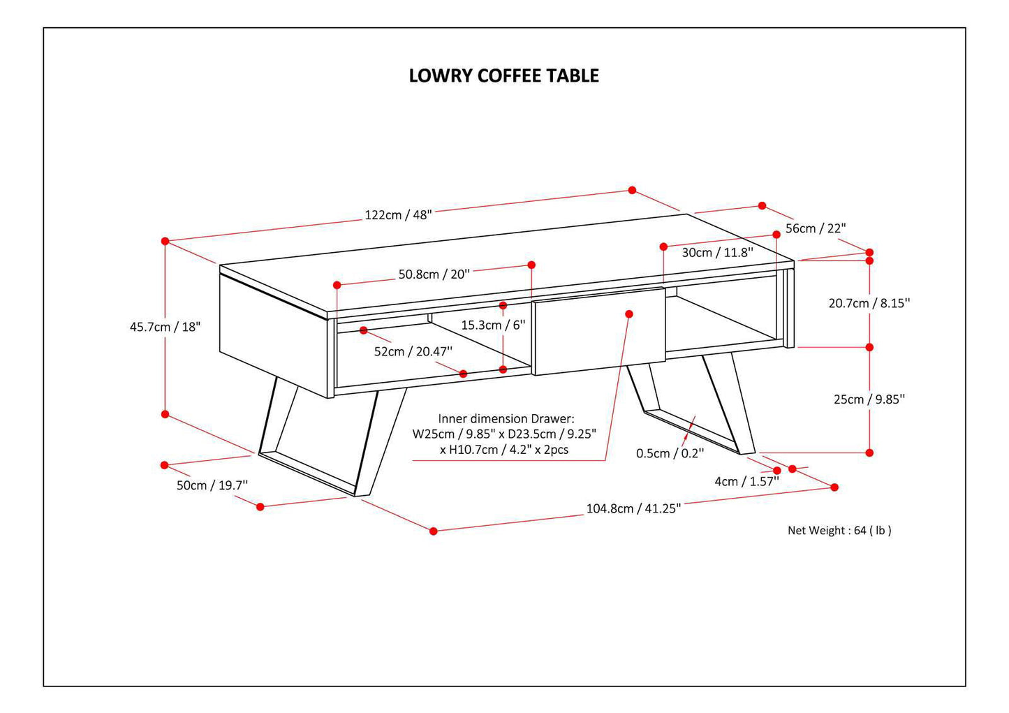 Lowry - Coffee Table - Distressed Charcoal Brown