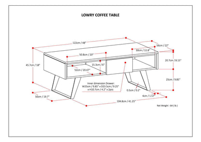 Lowry - Coffee Table - Distressed Charcoal Brown