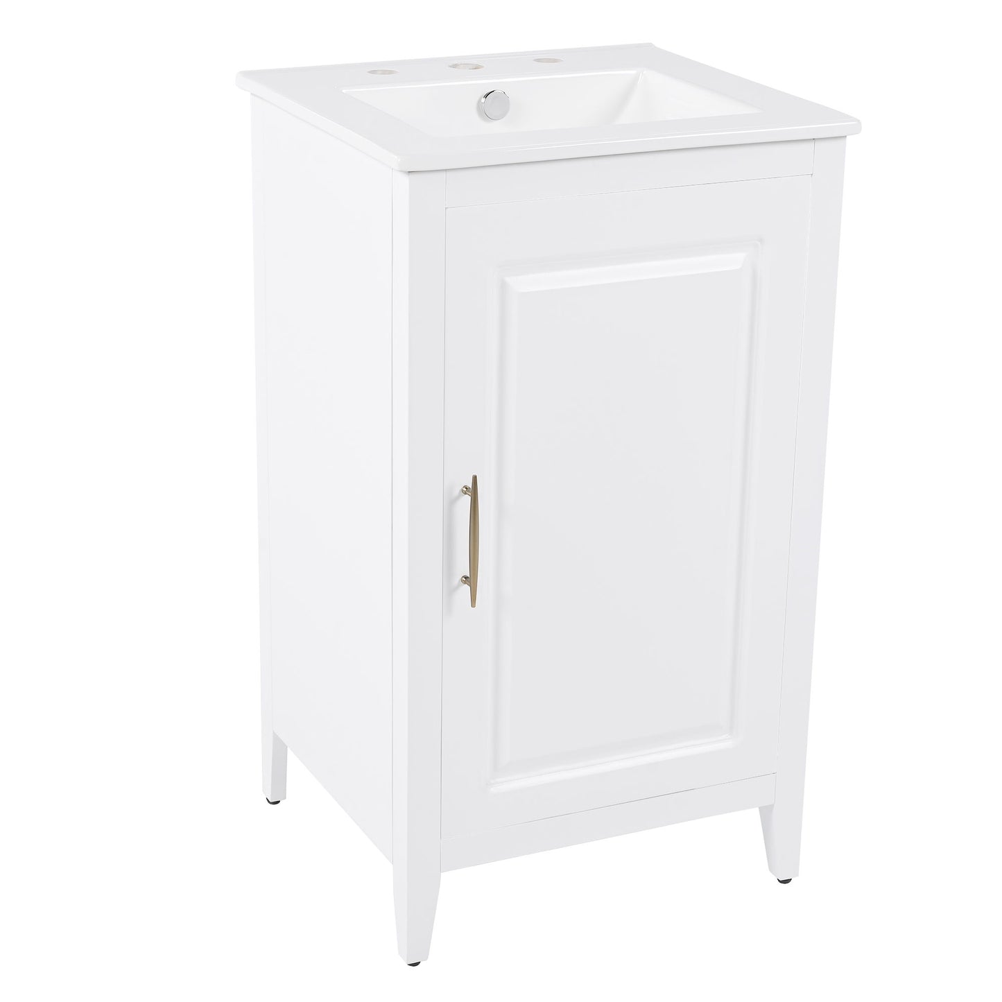 Modern 20.3" Bathroom Vanity With Sink, Functional Drawer, Soft Closing Door - White