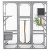 Outdoor Cat House, Diy Cat Enclosure Catio With Double Enter Doors - Light Gray