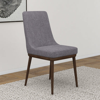 Kate - Mid-Century Modern Dining Chair (Set of 2) - Fabric - Gray