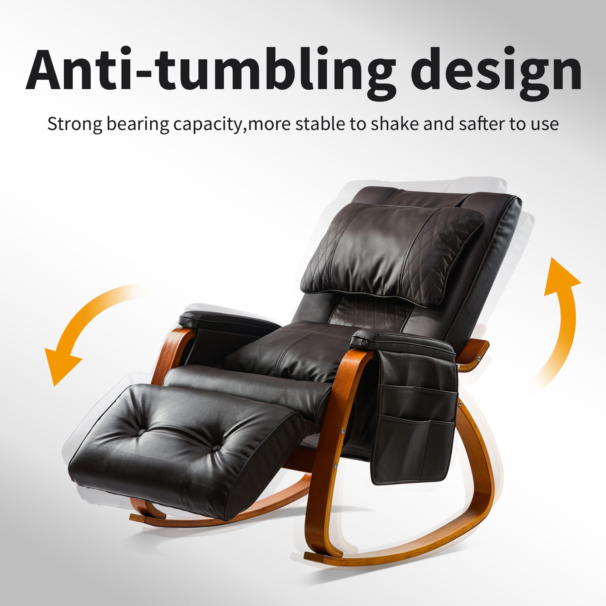 Massage Comfortable Relax Rocking Chair - Dark Brown