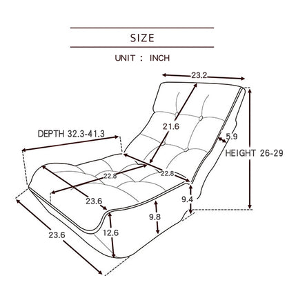 Single Sofa Reclining Japanese Chair Lazy Sofa Tatami Balcony Adjustable Chair - Ivory