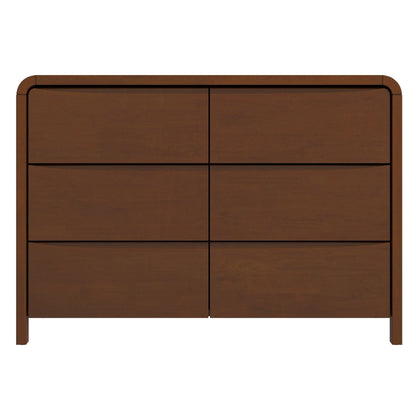 Lionel - Mid-Century Modern Solid Wood 6 Drawer Dresser - Brown