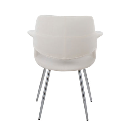 Vintage Flair - Glam / Art Deco Chair (Set of 2) - Chrome / Cream