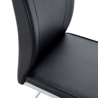 Luxurious And Minimalist Chair Covers, 2 High Elasticity Dining Chairs Metal Arched Legs - Black / Silver