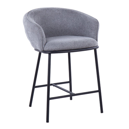Ashland - Contemporary Counter Stool (Set of 2) - Black / Gray