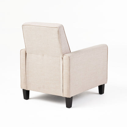 Linen Push Back Chair For Elegant Home - Light Beige