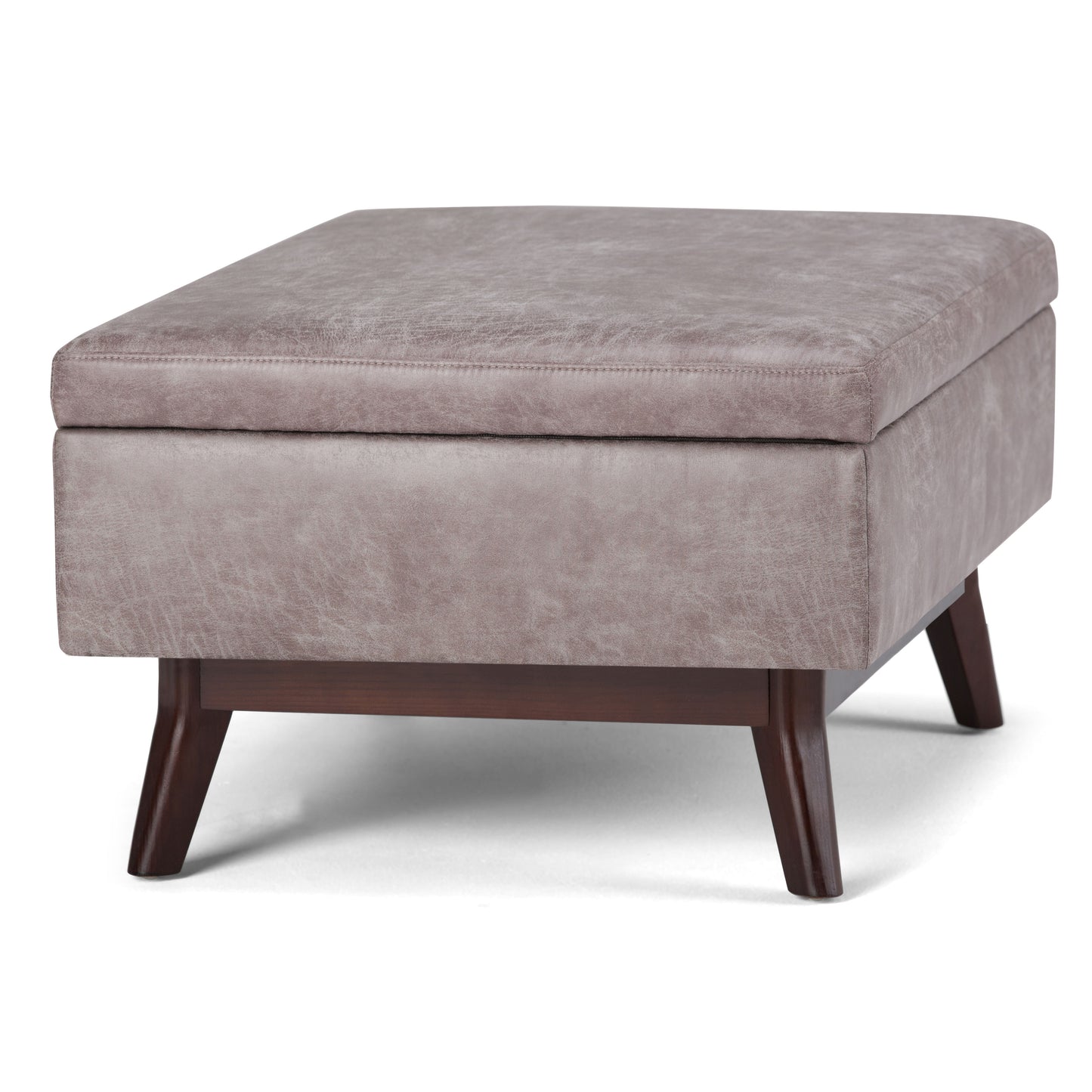 Owen - Coffee Table Storage Ottoman - Distressed Gray Taupe