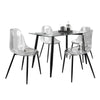 Clara - 5 Piece Contemporary Dining Set - Black / Clear