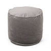 Shimon - Cylinder Pouf Ottoman And Floor Cushion - Pewter Gray