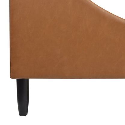 Aspen - King Vertical Tufted Headboard Platform Bed Set - Caramel Tan Brown